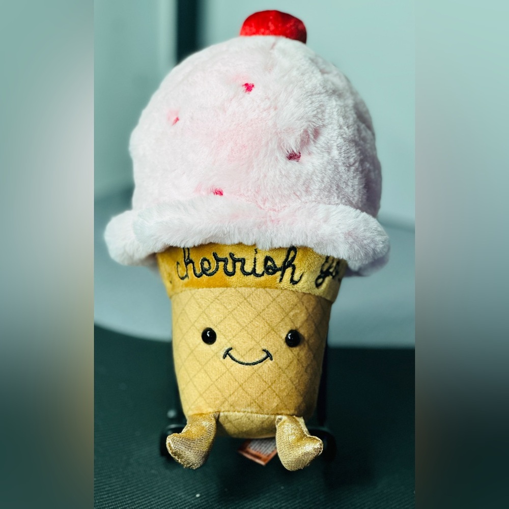 Aurora "I Cherrish You" Cherry Plush Ice Cream Cone Plush Just Sayin collection